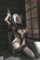 蠢沫沫 Cosplay 2B 黑婚纱 Nier Automata